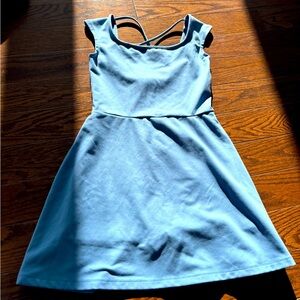 Light blue strappy summer dress with built in shorts